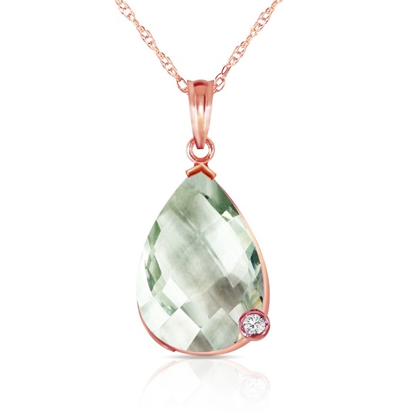 NECKLACE WITH BRIOLETTECUT GREEN AMETHYST